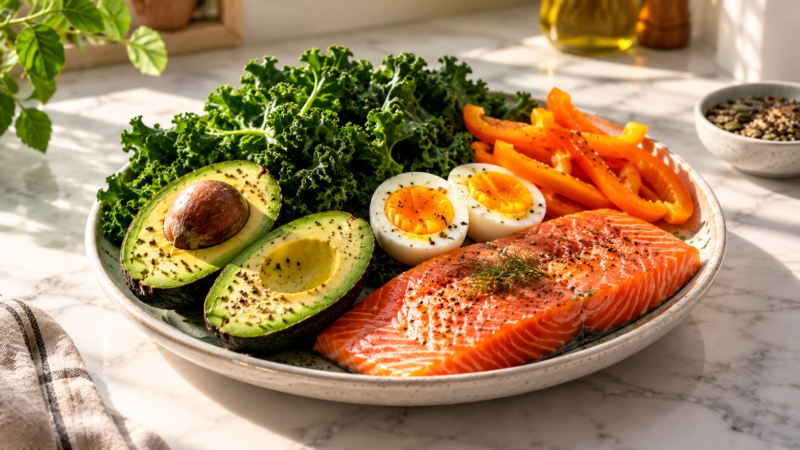 Fresh Salmon and Avocado Brunch Bowl